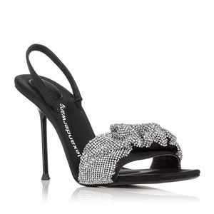 ALEXANDER WANG
Black Crystal Scrunchie Julie Heeled Sandals size 8.5